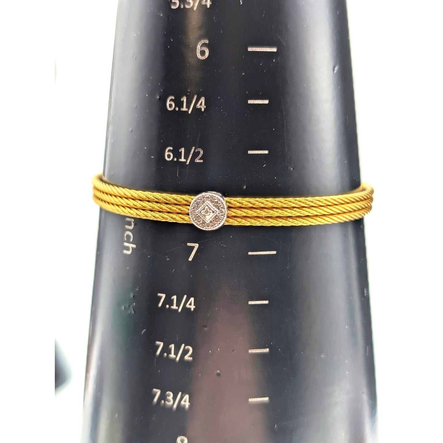 Alor 18K White Gold 9 Diamond & Stainless Steel Cable Bracelet