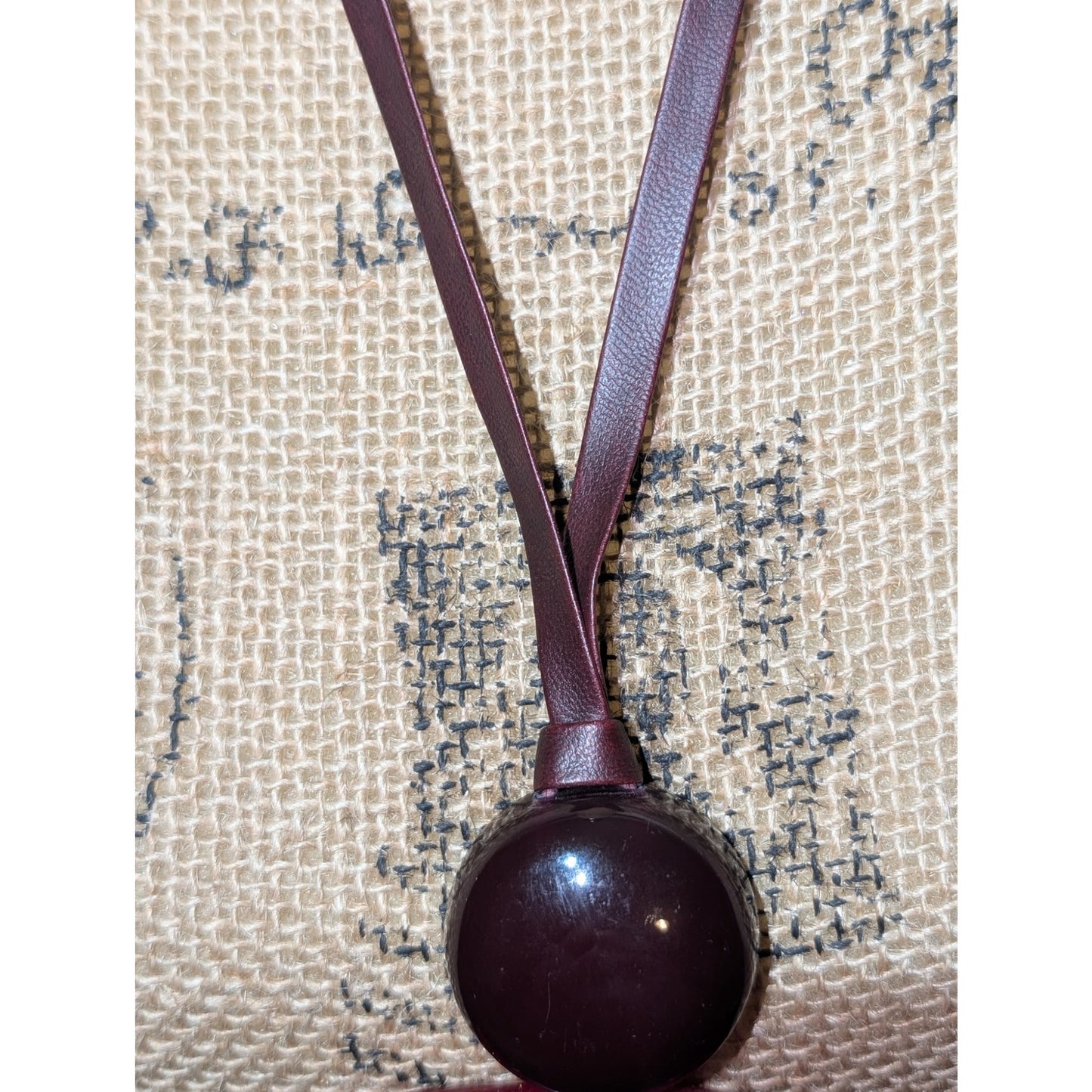 Chico's Chunky Burgundy Lucite Tassel Necklace