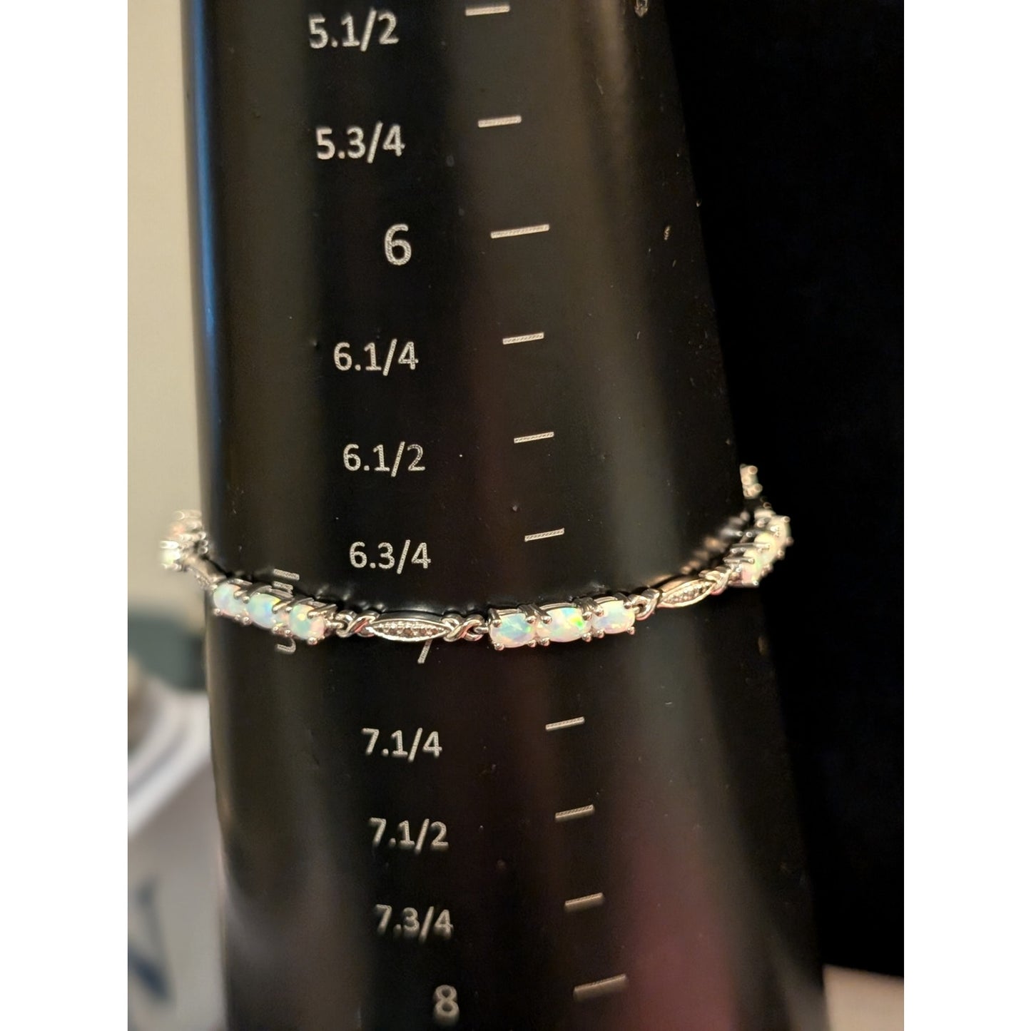 925 Sterling Silver Opal October Birthstone Tennis Bracelet