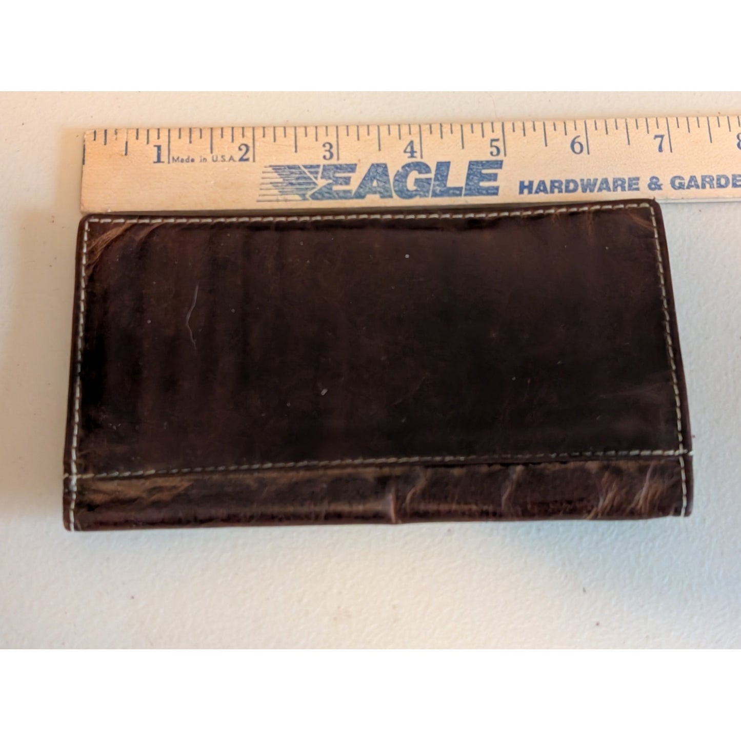 Guitar Embossed Distressed RFID Block Protection Brown Genuine Leather Wallet