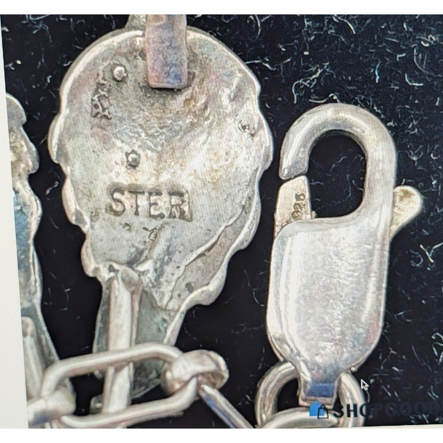 Vintage 925 Sterling Silver Purple Gemstone Leaf Flower Design 20" Necklace