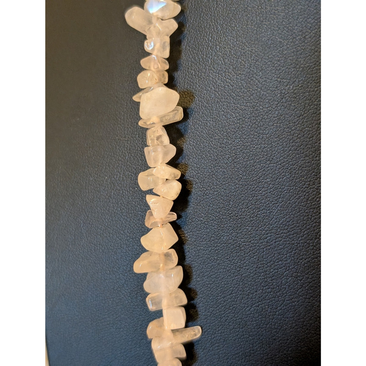 Vintage Rose Quartz Chip Bead Gemstone 38" Necklace Strand