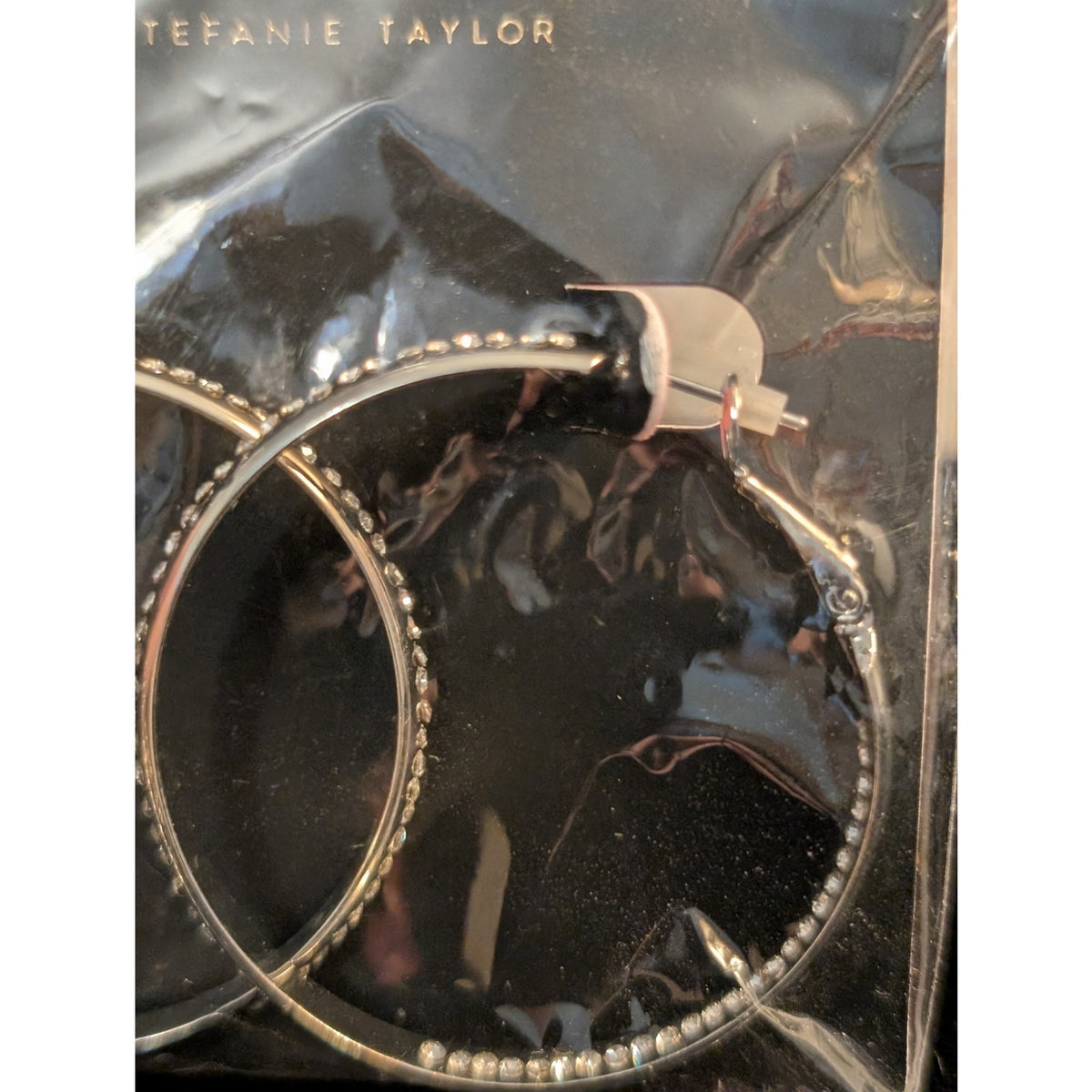 Zaxie by Stephanie Taylor Play It By Ear Rhinestone In & Out Hoop Earrings NWT
