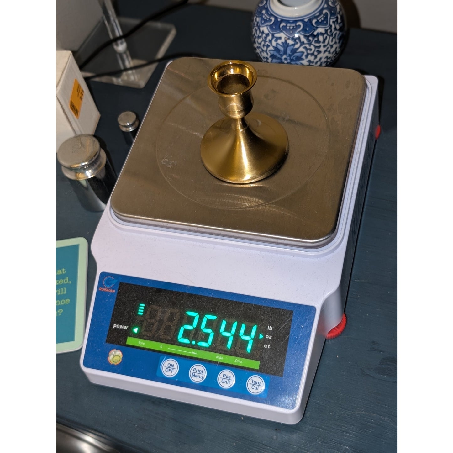 Small Brass Felt Bottom Candle Stick (Candle Not Included)