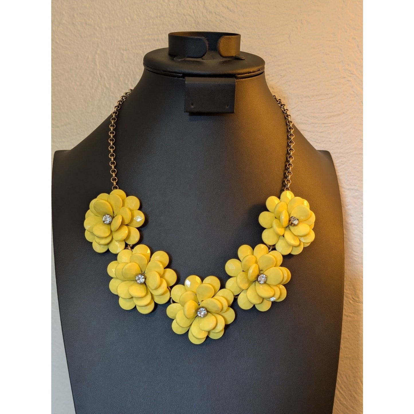 J. Crew Yellow Flower Statement Necklace