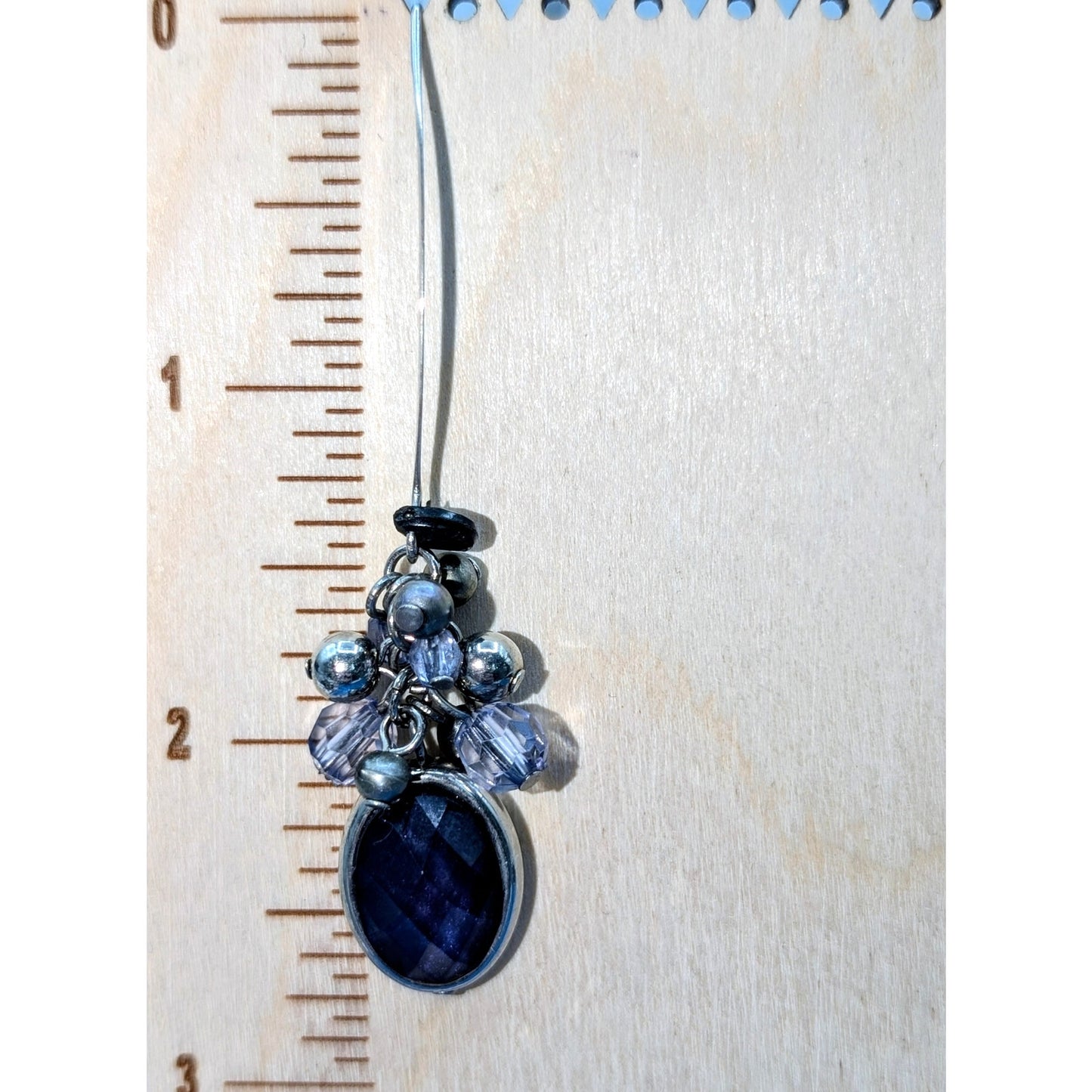 Silver Tone Cluster Bead Long Dangle Earrings