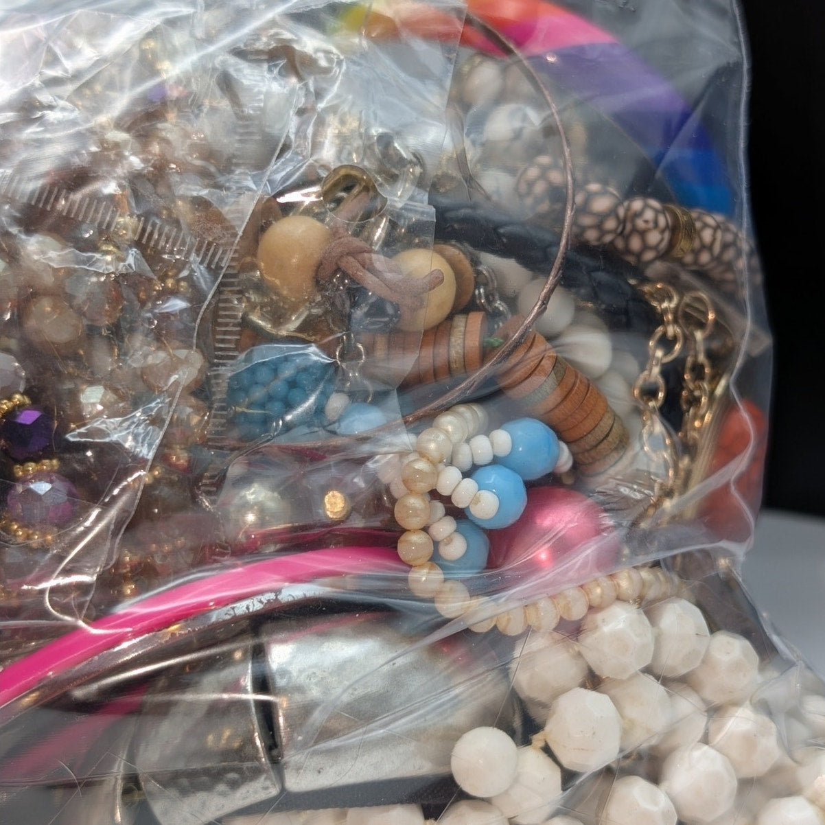 Jewelry Lot Cheryl Repurpose Bag Over 4 Pounds Beads & Possible Wearable Pieces