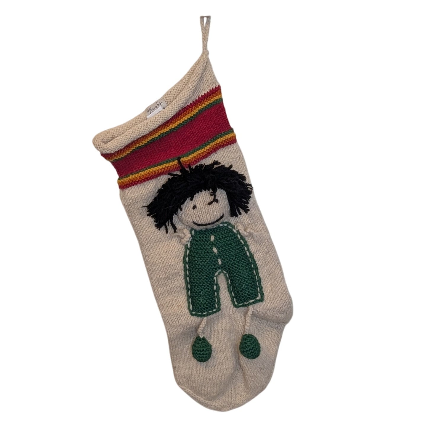 100% Wool Hand Made Artisan Child Christmas Stocking