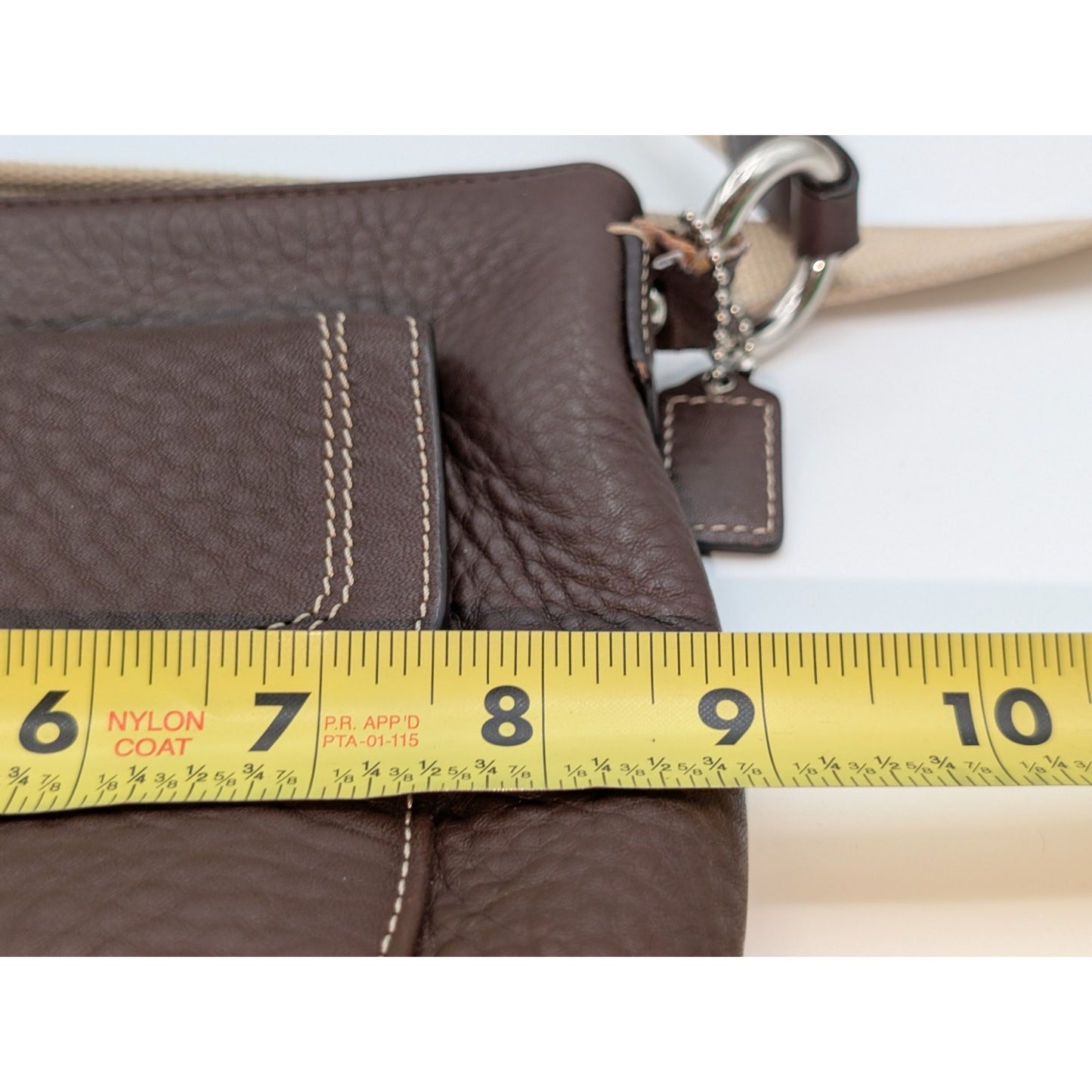 Coach Hamilton Brown Pebbled Leather Swingpack Crossbody Shoulder Bag