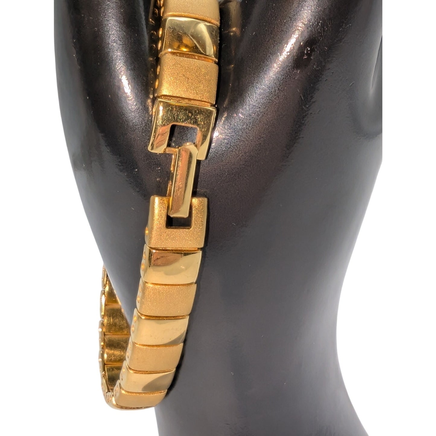 Napier Vintage Gold Plated Alternating Brushed Polished Chain Link Bracelet