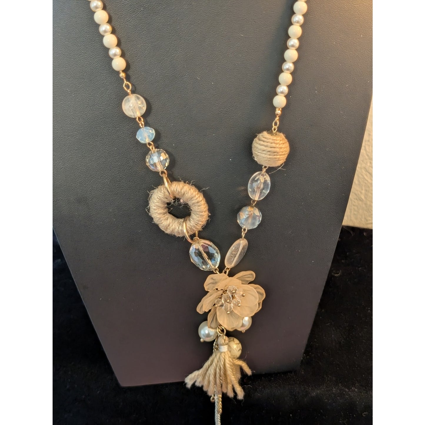 Plunder Design Gold Tone 'Shirley' Flower Pendant Long 29-32" Necklace