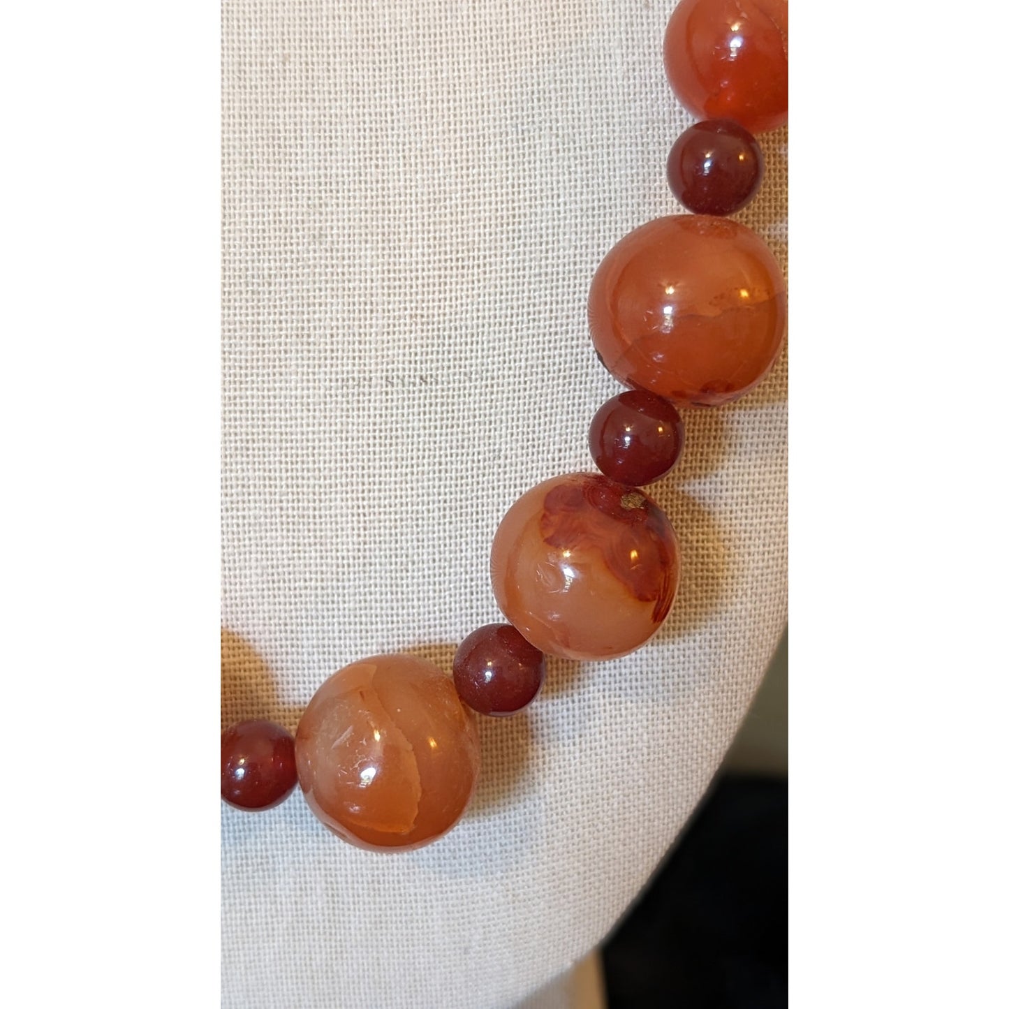 Vintage Natural Earth Mined, Carnelian Statement Necklace W/ 14k GF Clasp