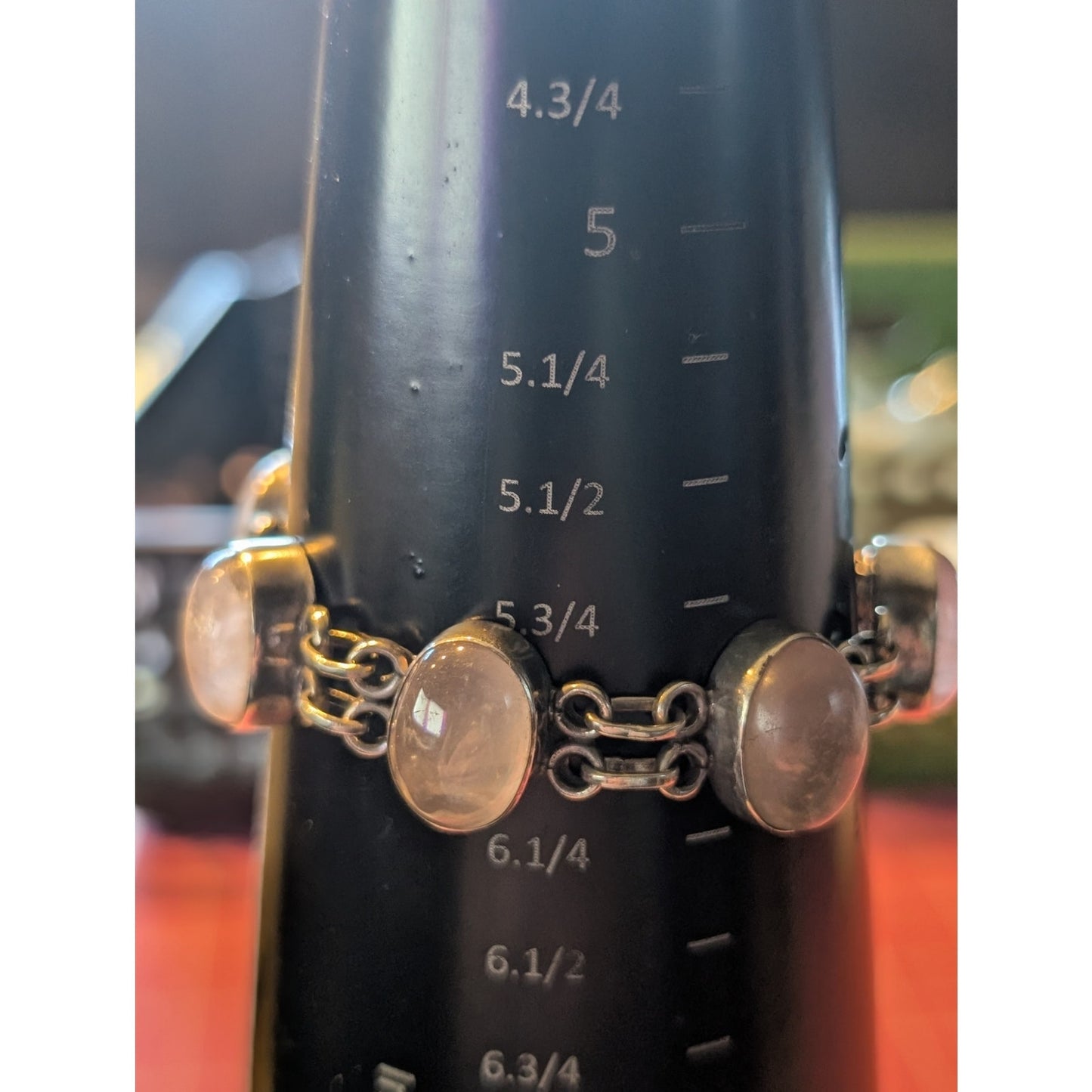 Vintage 925 Sterling Silver Rose Quartz Toggle Clasp Bracelet
