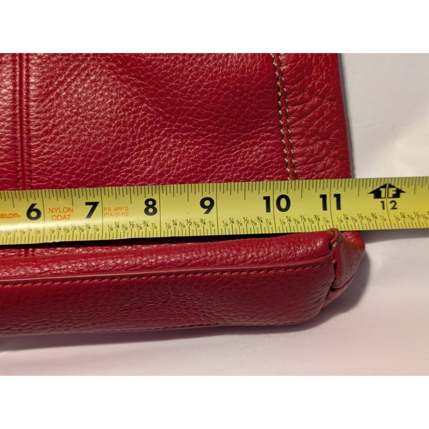 The Sak Red Pebbled Leather Canvas Adjustable Strap Crossbody Purse
