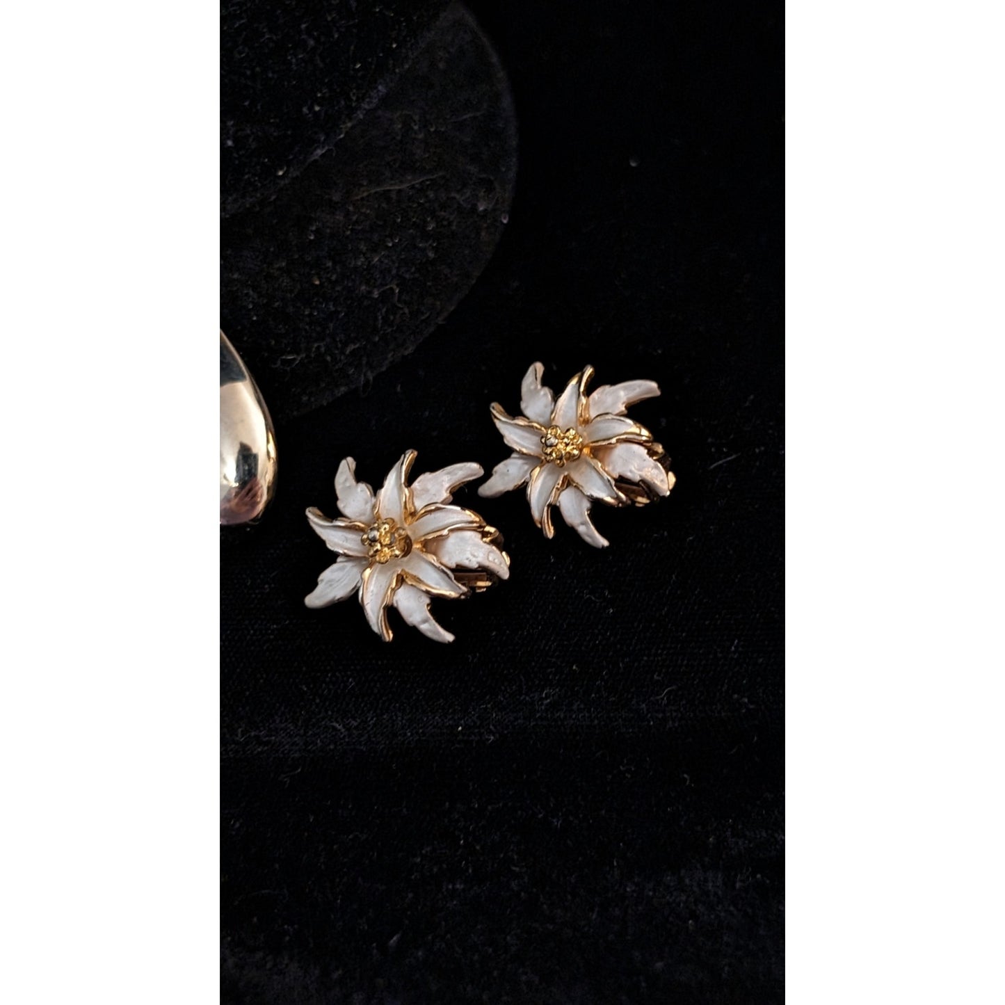 Four Pair Vintage Gold Tone Clip On Earrings