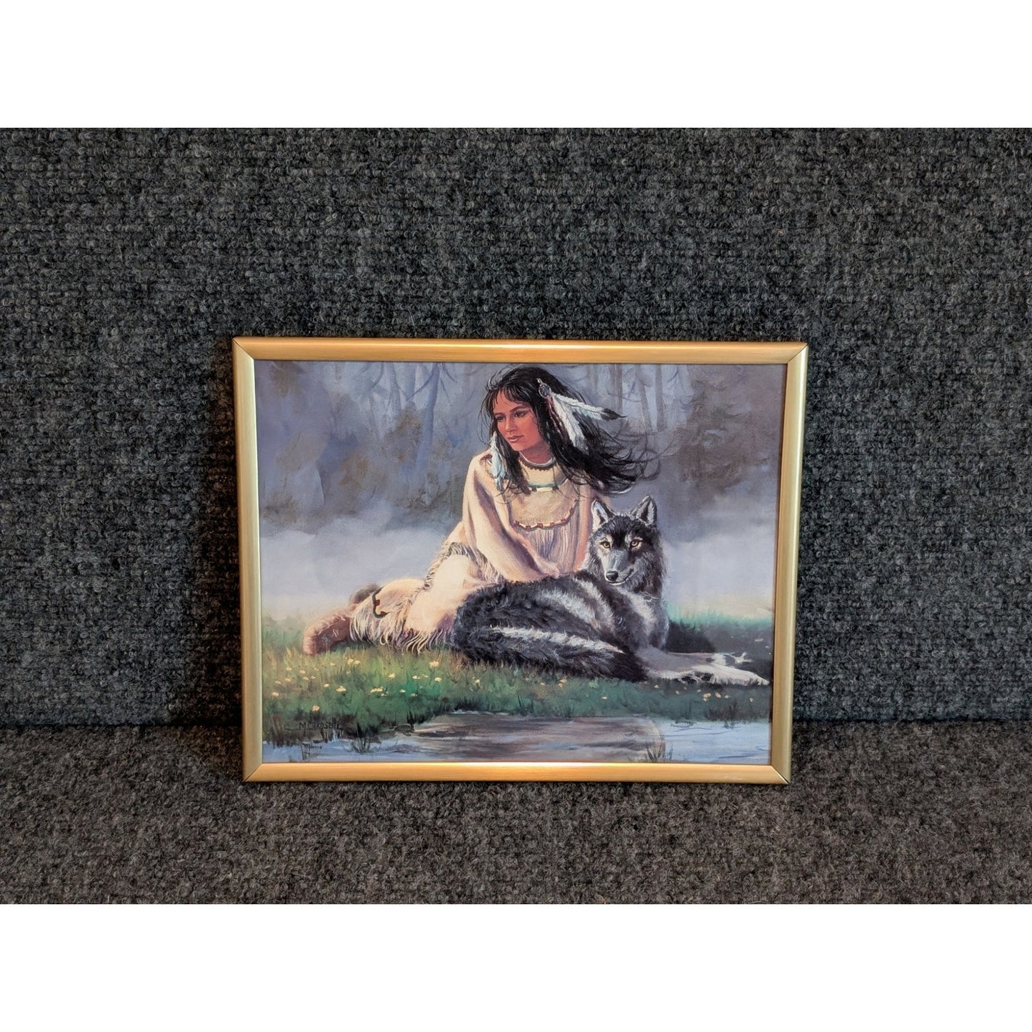 Maiden With Wolf by M. Caroselli Framed Art 8 X 10 Print