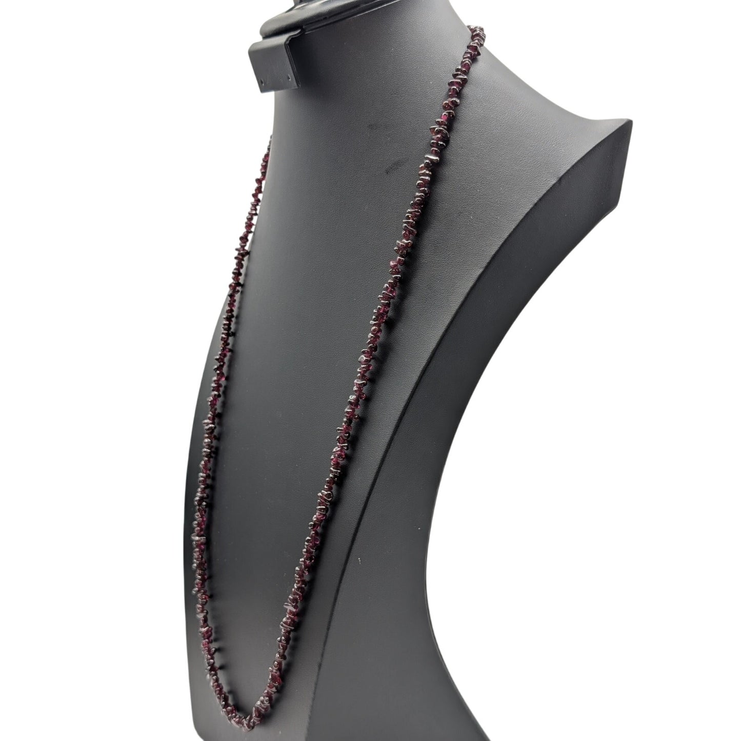 Gorgeous Vintage Tested Rhodolite Garnet Chip Bead Strand 34" Necklace