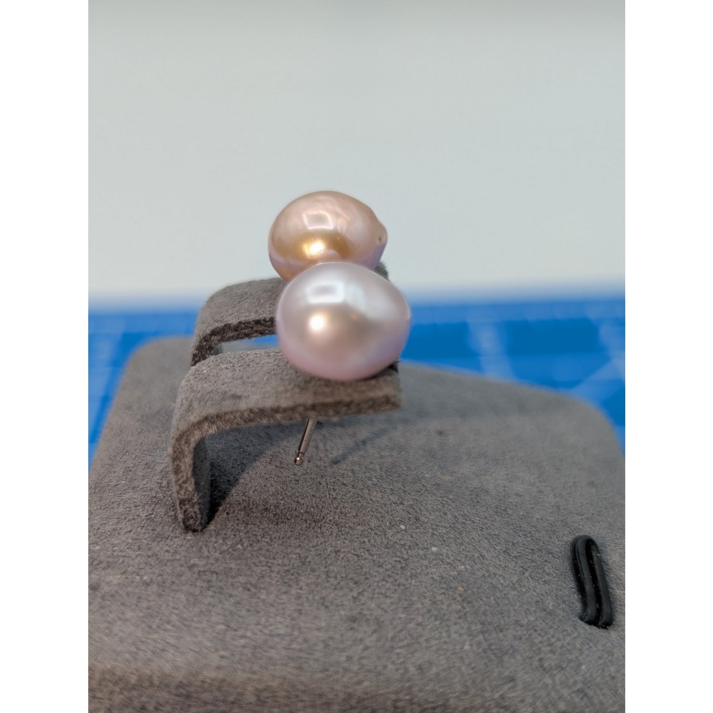 925 Sterling Silver Peachy Lavender Freshwater Pearl Stud Earrings