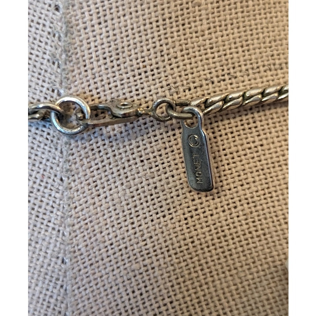 Vintage Rare Monet Multi-Tone Gold Plated Pendant 26" Necklace