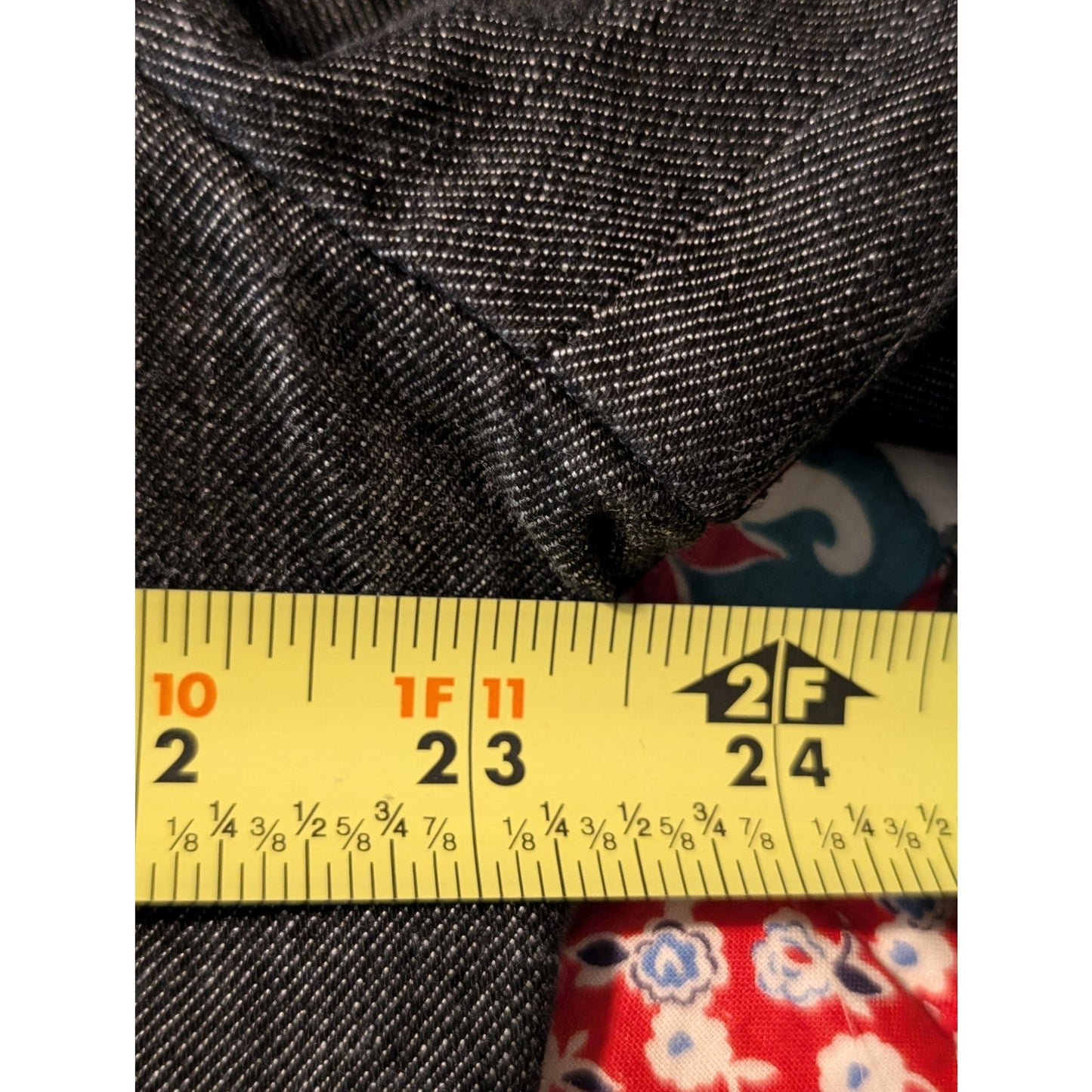 Chico's LOVE Gray/Silver Denim Zip Front Top Stitch Embellished Jean Sz XL