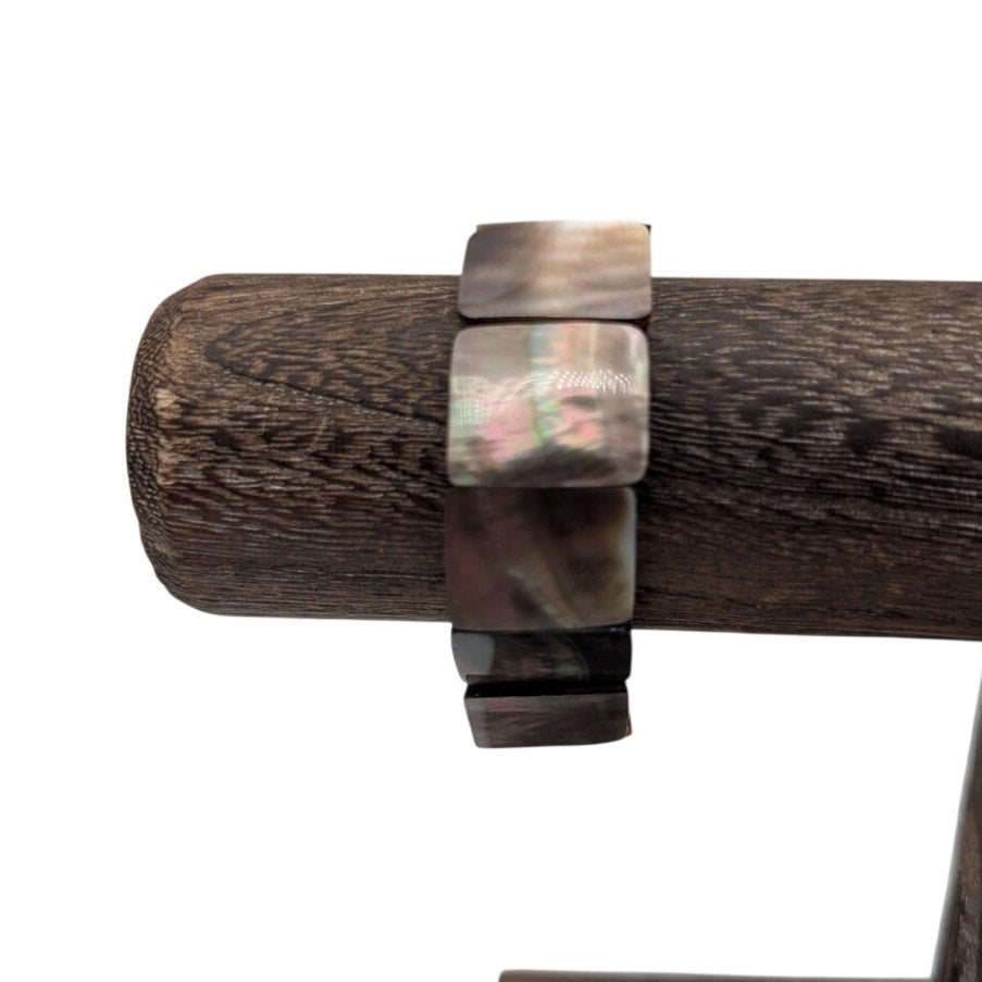Abalone Covered Tile Stretch Bracelet