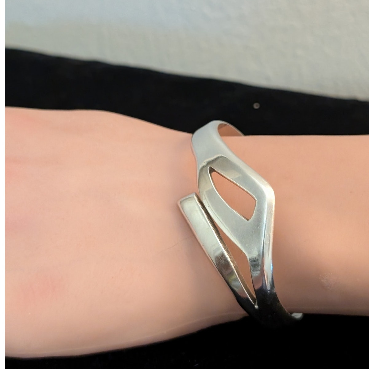 Taxco 925 Mexico Sterling Silver Modernist Cuff Bracelet