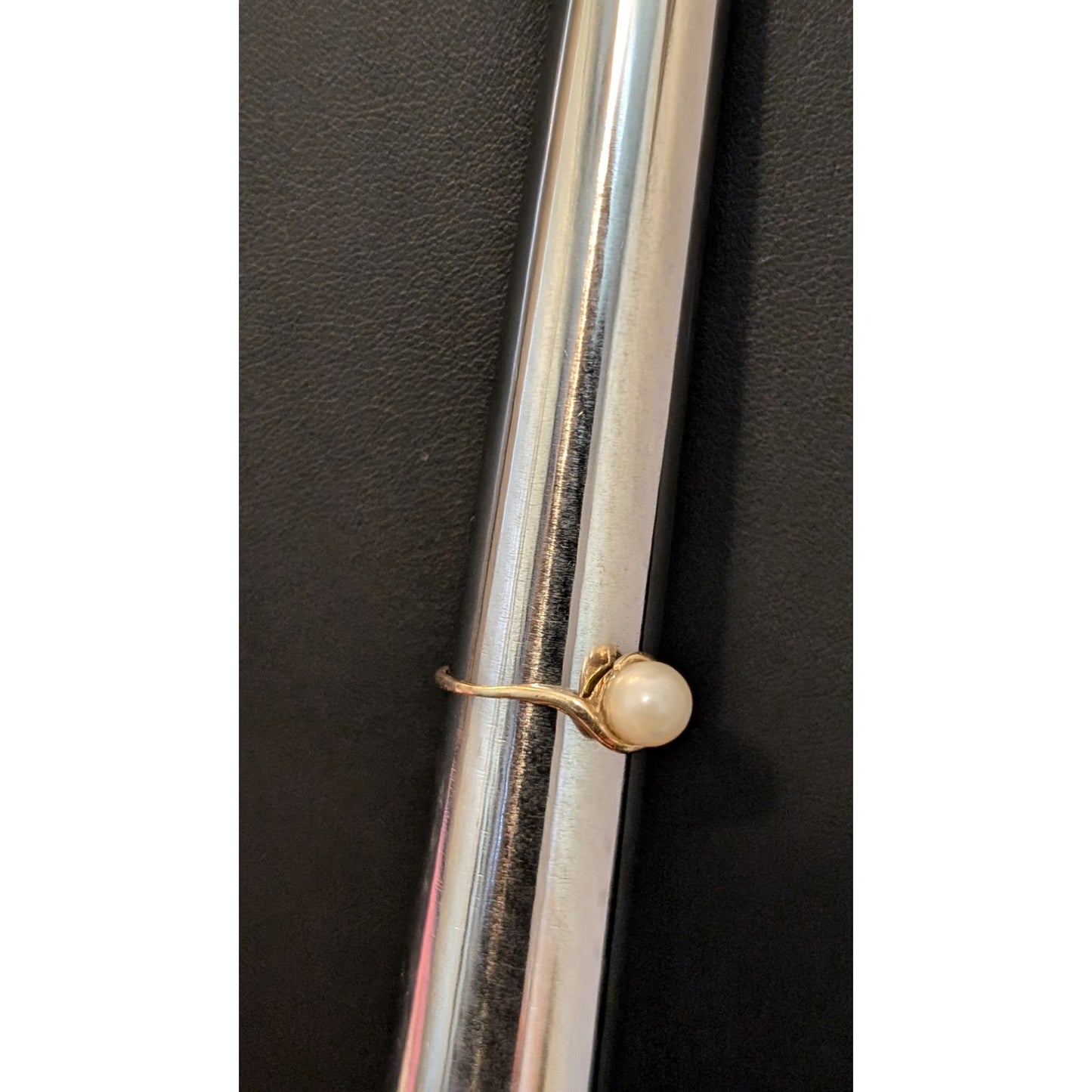 Women's 14K Yellow Gold Genuine Solitaire 6mm Pearl Ring Size 5.25