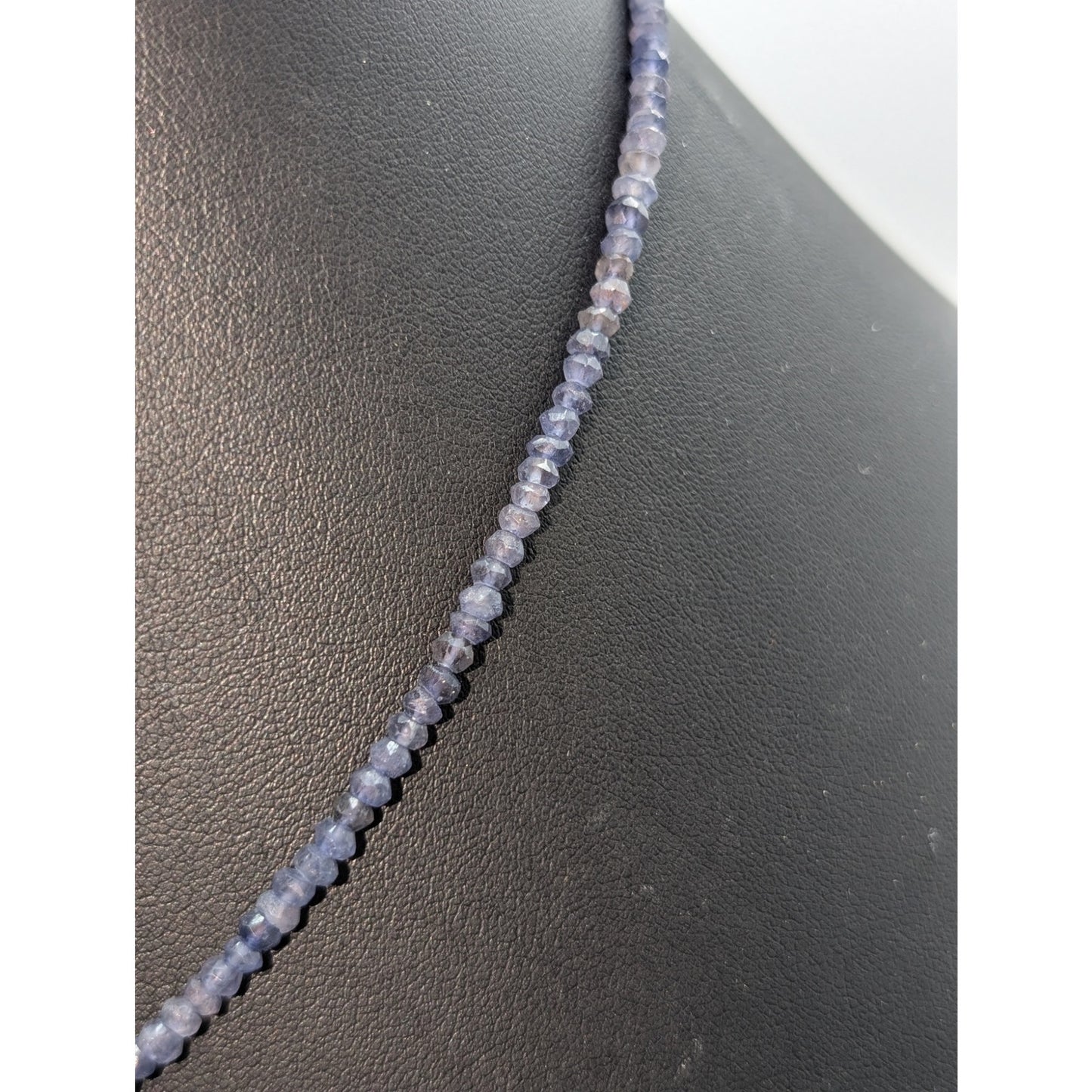 925 Sterling Silver 3mm Tanzanite Crystal Bead Medallion Pendant Necklace