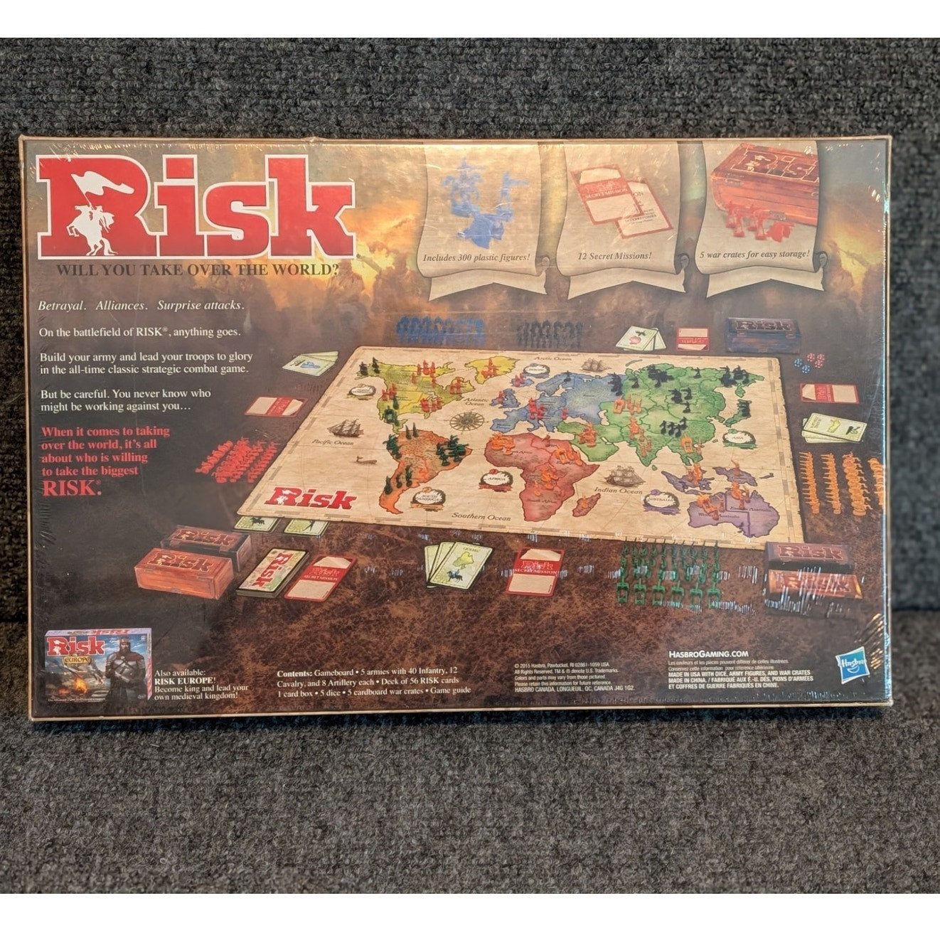 Risk Strategy Board Game 2015 Hasbro Brand New in Damaged Box Sealed