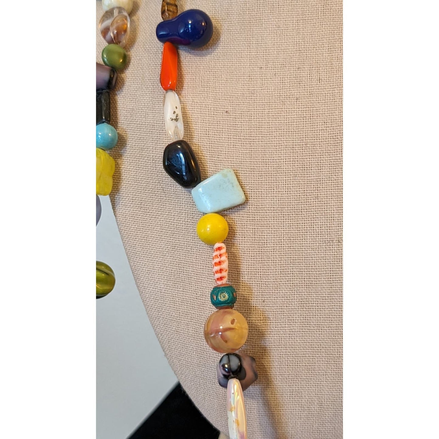 Long Multi Color Multi Shape Glass Bead Strung on Wire 64" Strand
