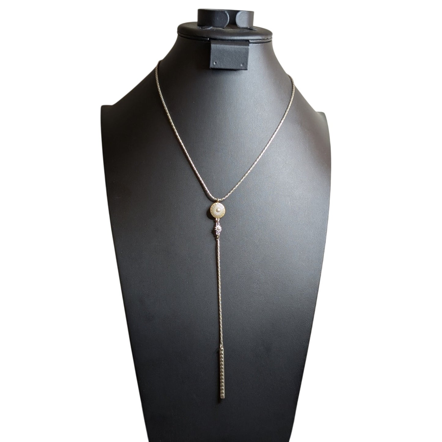 Lucky Brand Boho Celestial Whimsygoth Y-Drop Necklace Two Tone Necklace