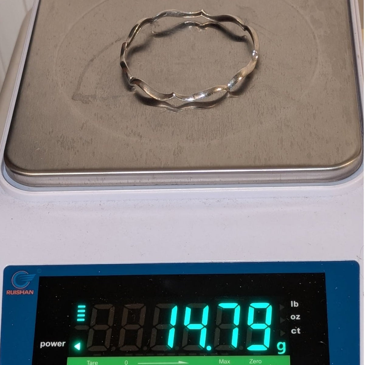Retired James Avery Sterling Silver Wave Scroll Bangle Bracelet
