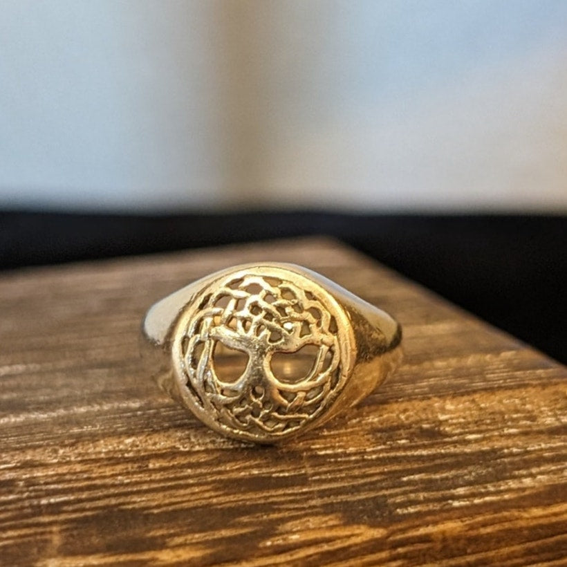 Marked 925 Sterling Silver Minimalist Tree of Life Ring Size 5.75