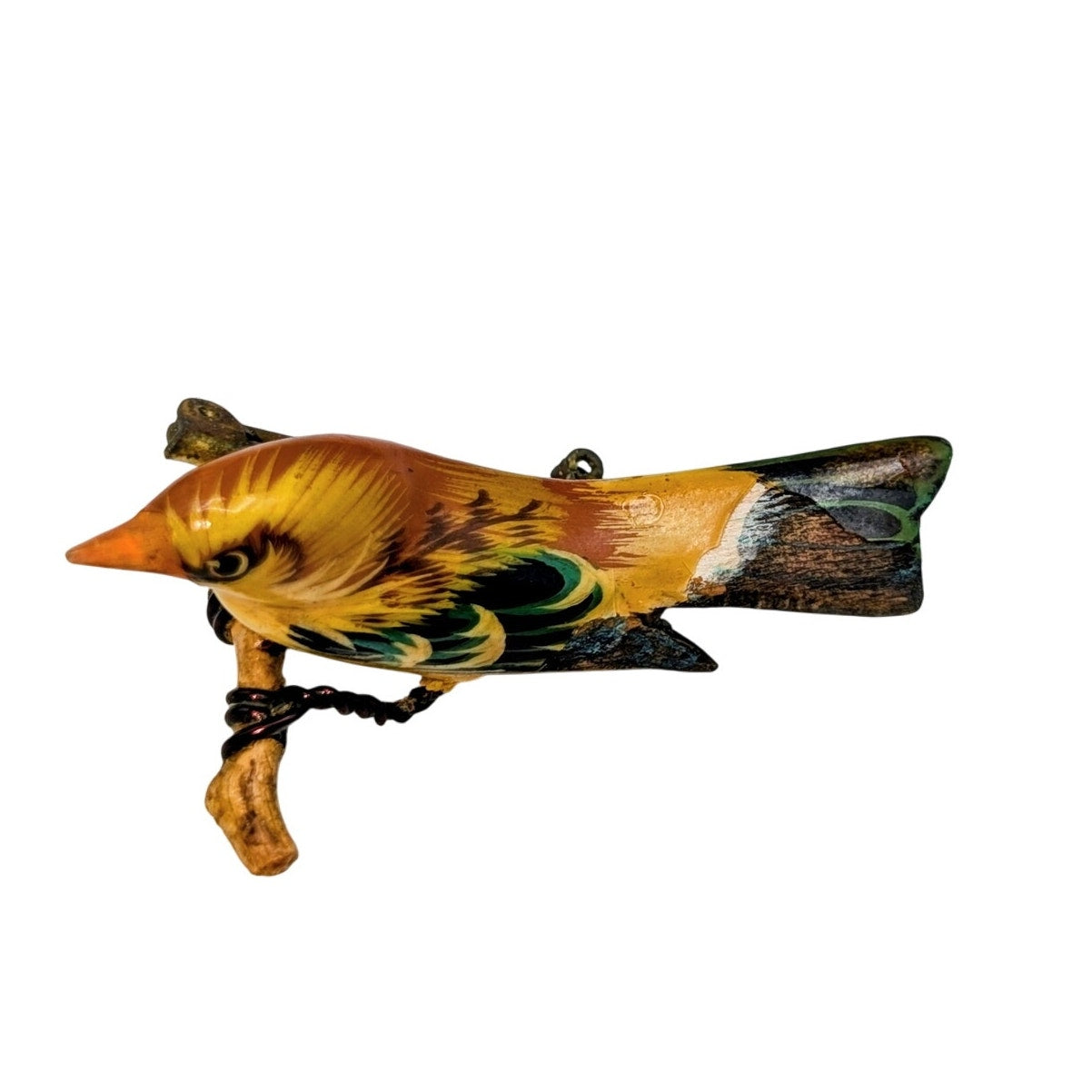 Takahashi Vintage 1950-60s Art and Woodcraft Handmade Goldfinch Pin.