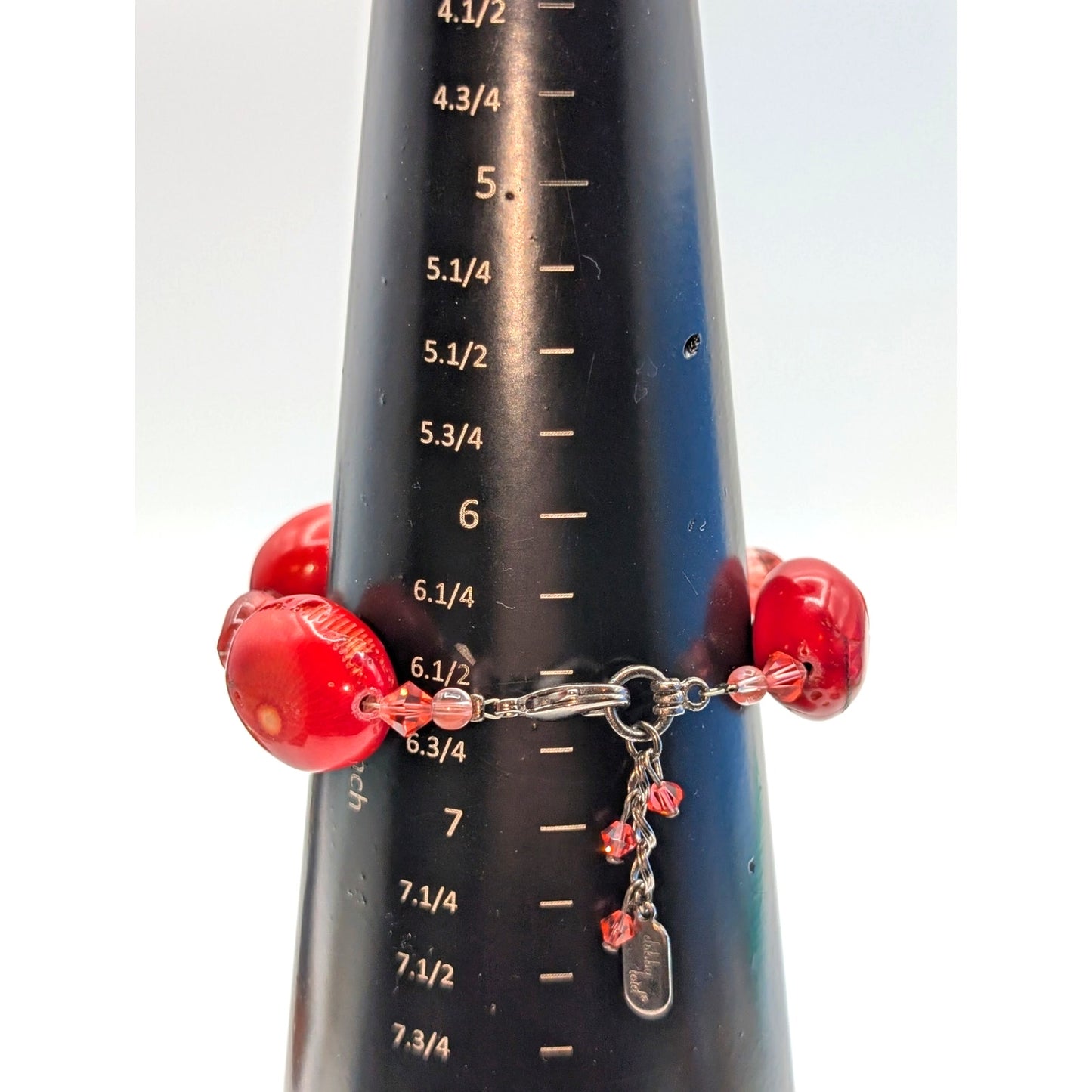 Dabby Reid Chunky Four Piece Coral & Faceted Crystal Bead Bracelet