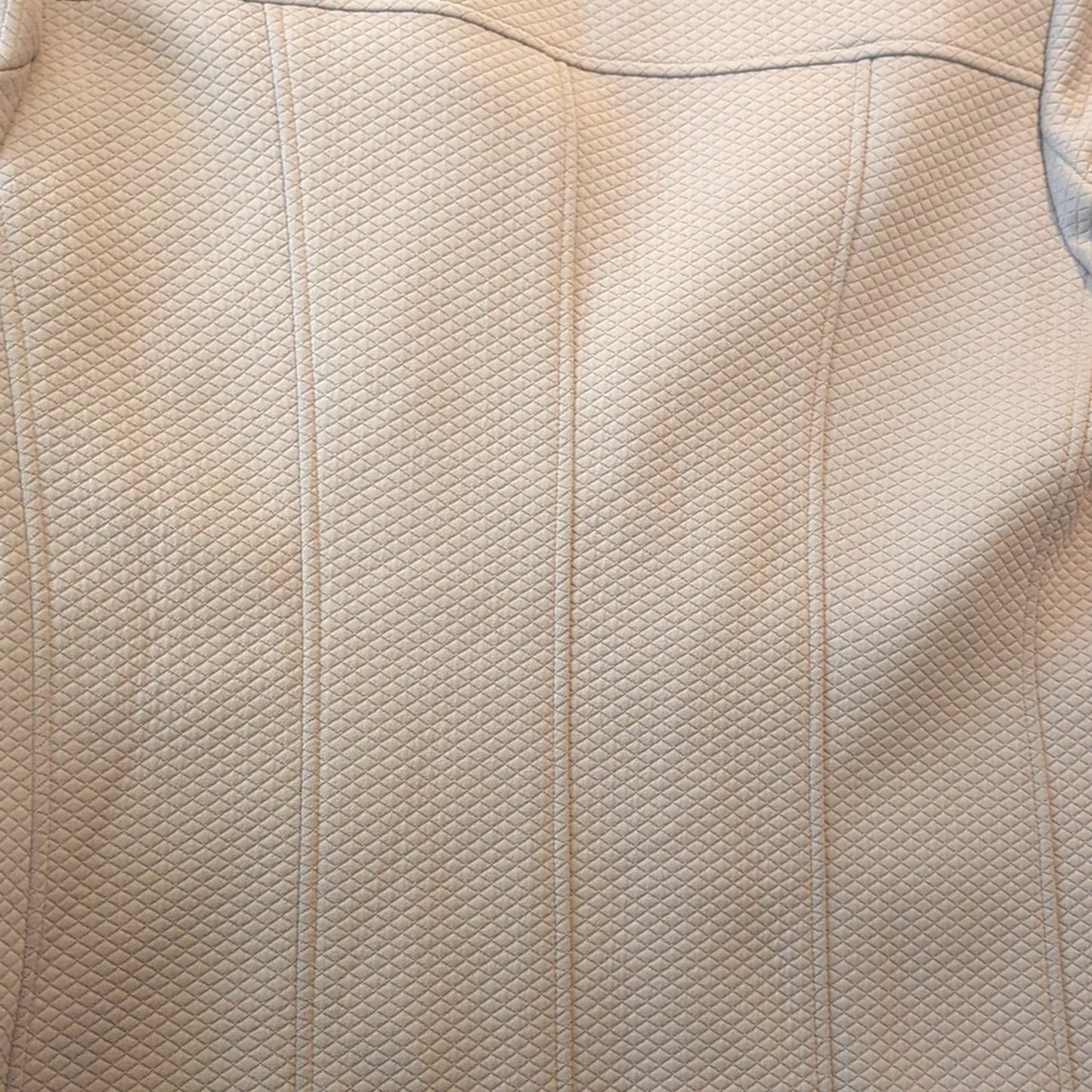 Vtg Talbots Tan Quilted Faux Pocket Half Zip Lined Jacket w/ Zip Cuffs Sz 12W