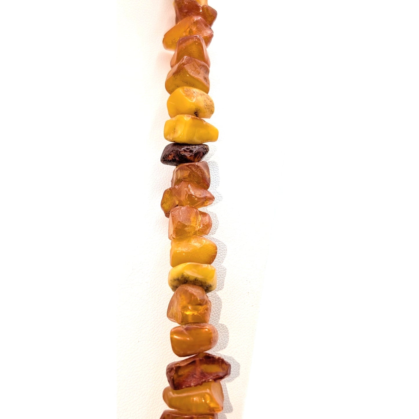 Vintage Chunky Graduated Nugget Shaped Raw Baltic Amber 35" Strand Necklace