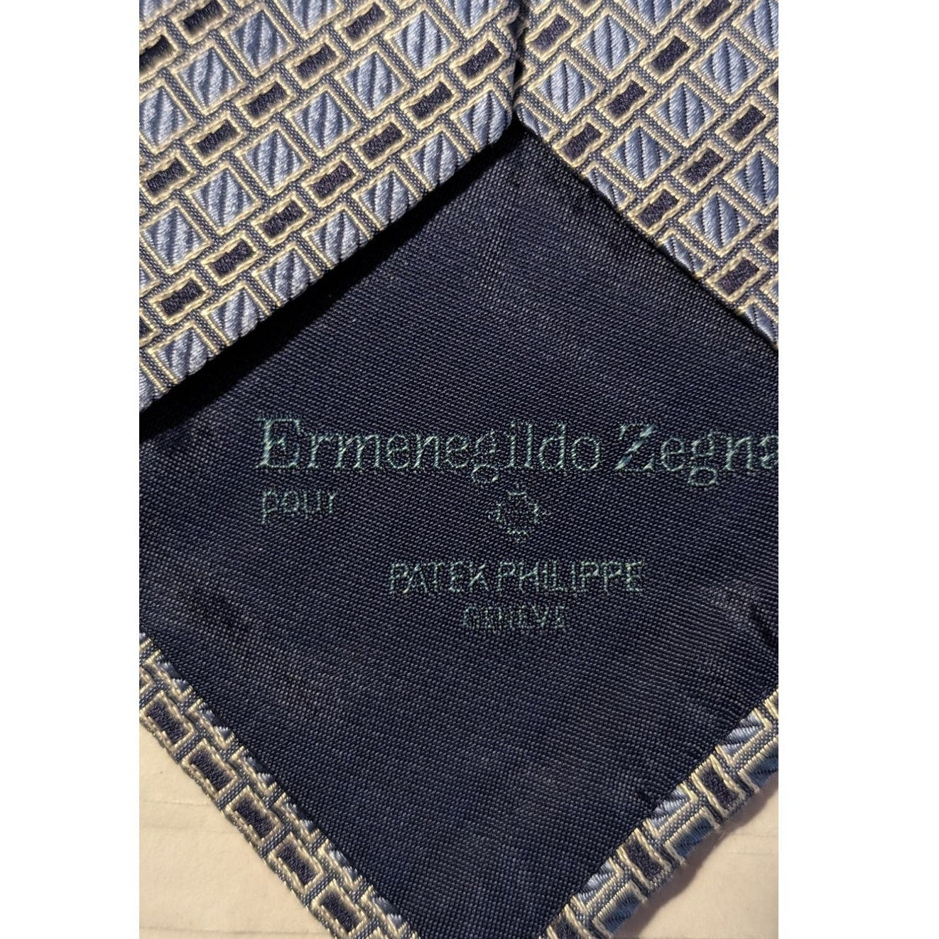 Patek Philippe Pour Ermenegildo Zegna Blue Pattern Silk Tie Limited Edition 2005