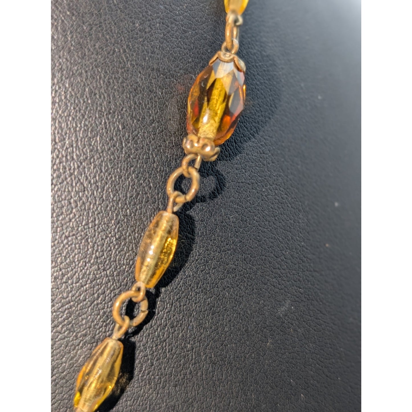 Vintage Antique Signed Czech Edwardian Nouveau Bohemian Glass Choker Necklace