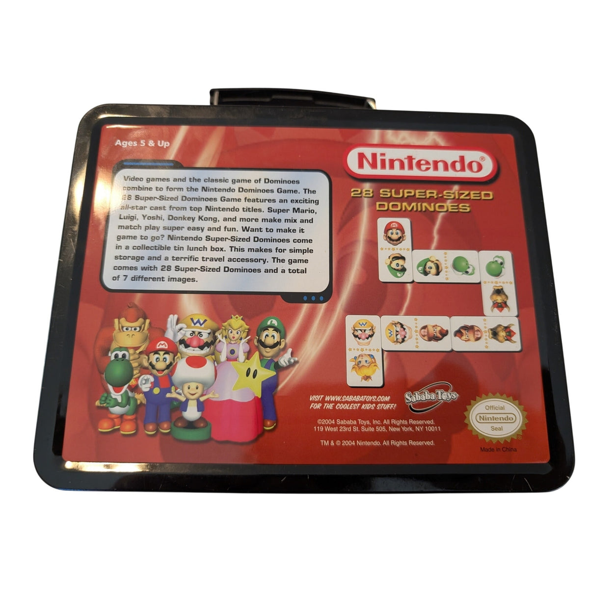 Vintage Nintendo 28 Super Size Dominos in Lunch Box Tin