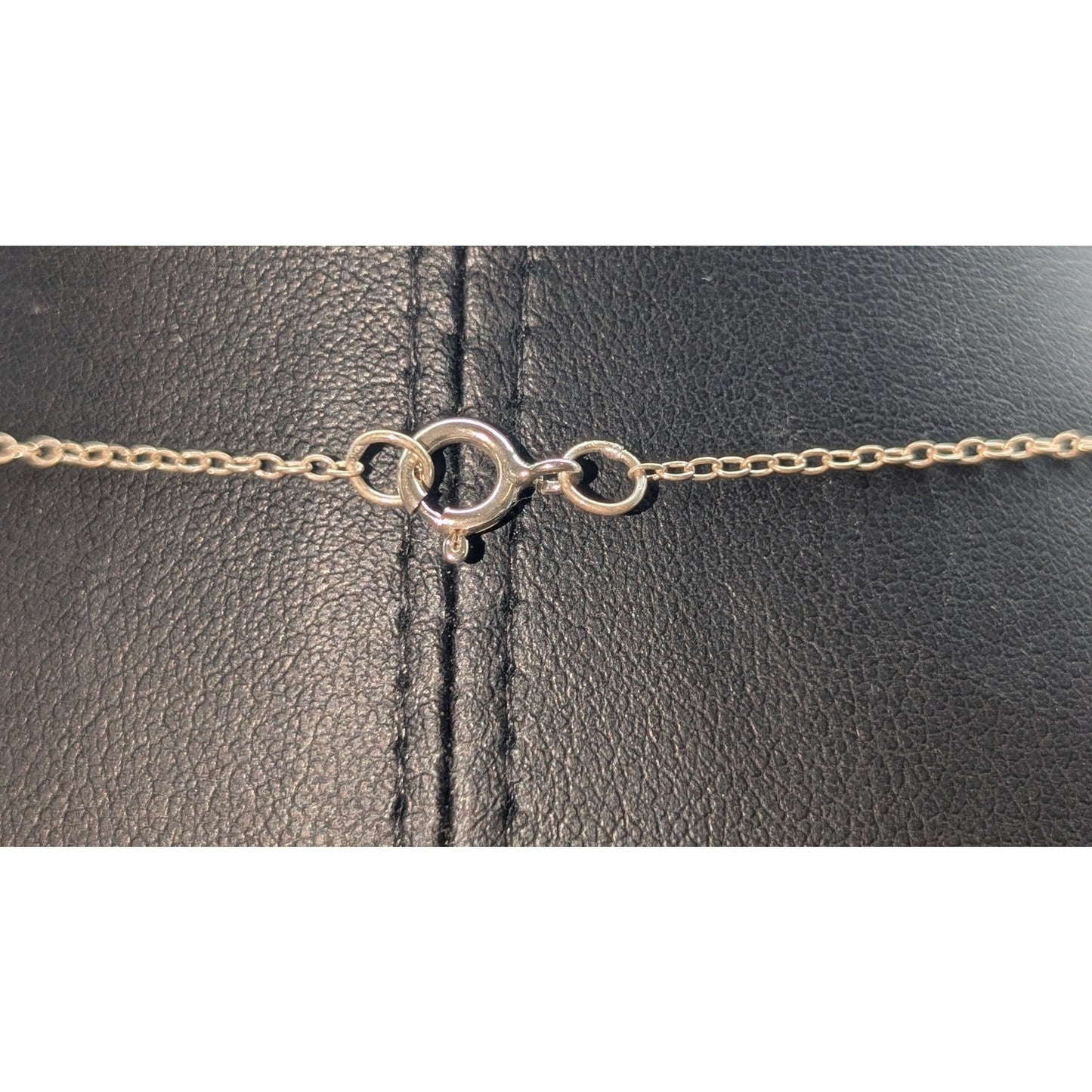 925 Sterling Silver Blue Topaz Five Flower Delicate Chain 16" Necklace