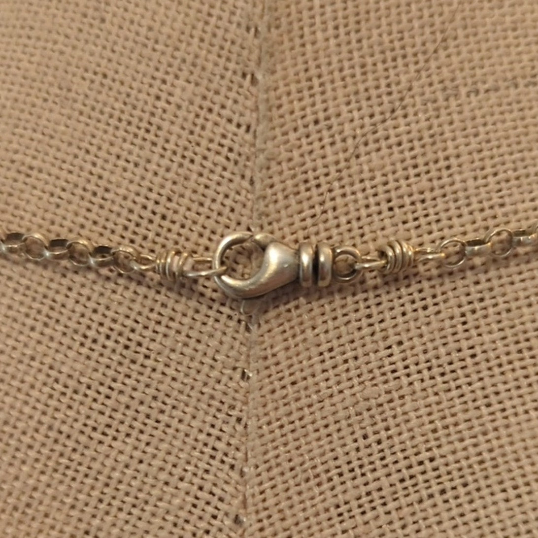 925 Sterling Silver Swirl Pendant Rolo Chain Necklace Measures 18" 4.81g