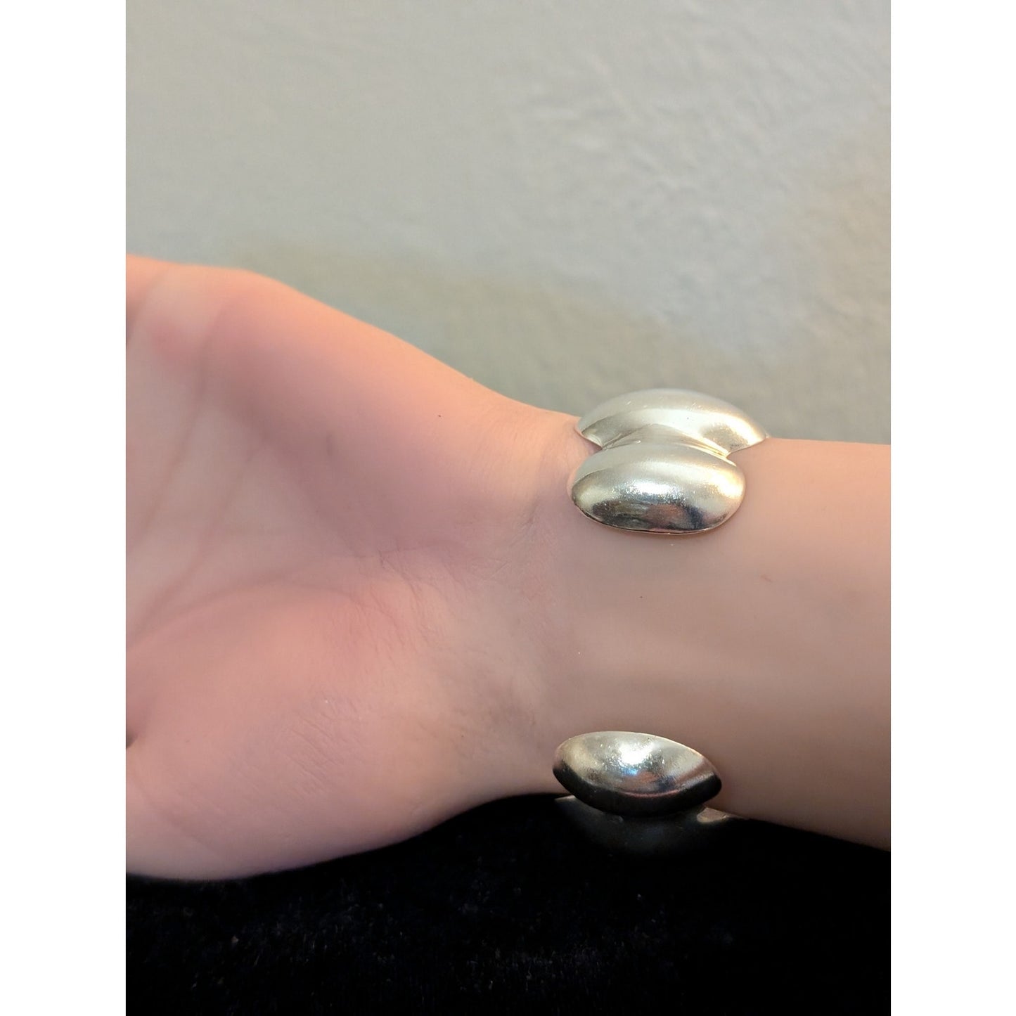 VTG TS-79 Taxco 925 Mexico Modern Sterling Silver Wide Scalloped Cuff Bracelet