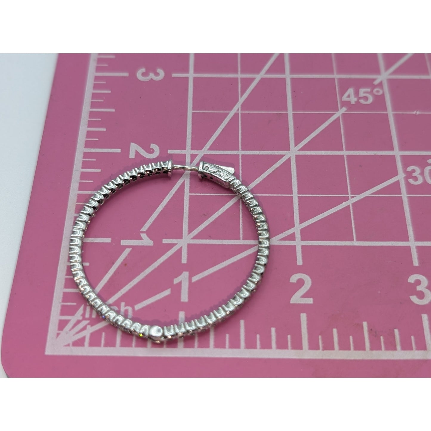 Marked 925 Gorgeous In & Out Cubic Zirconia Hoop Earrings