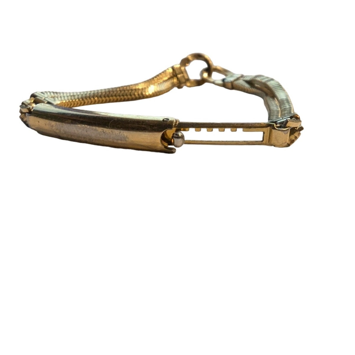Vintage 40s Forstner 12K Gold Filled ID Double Square Snake Chain Bracelet