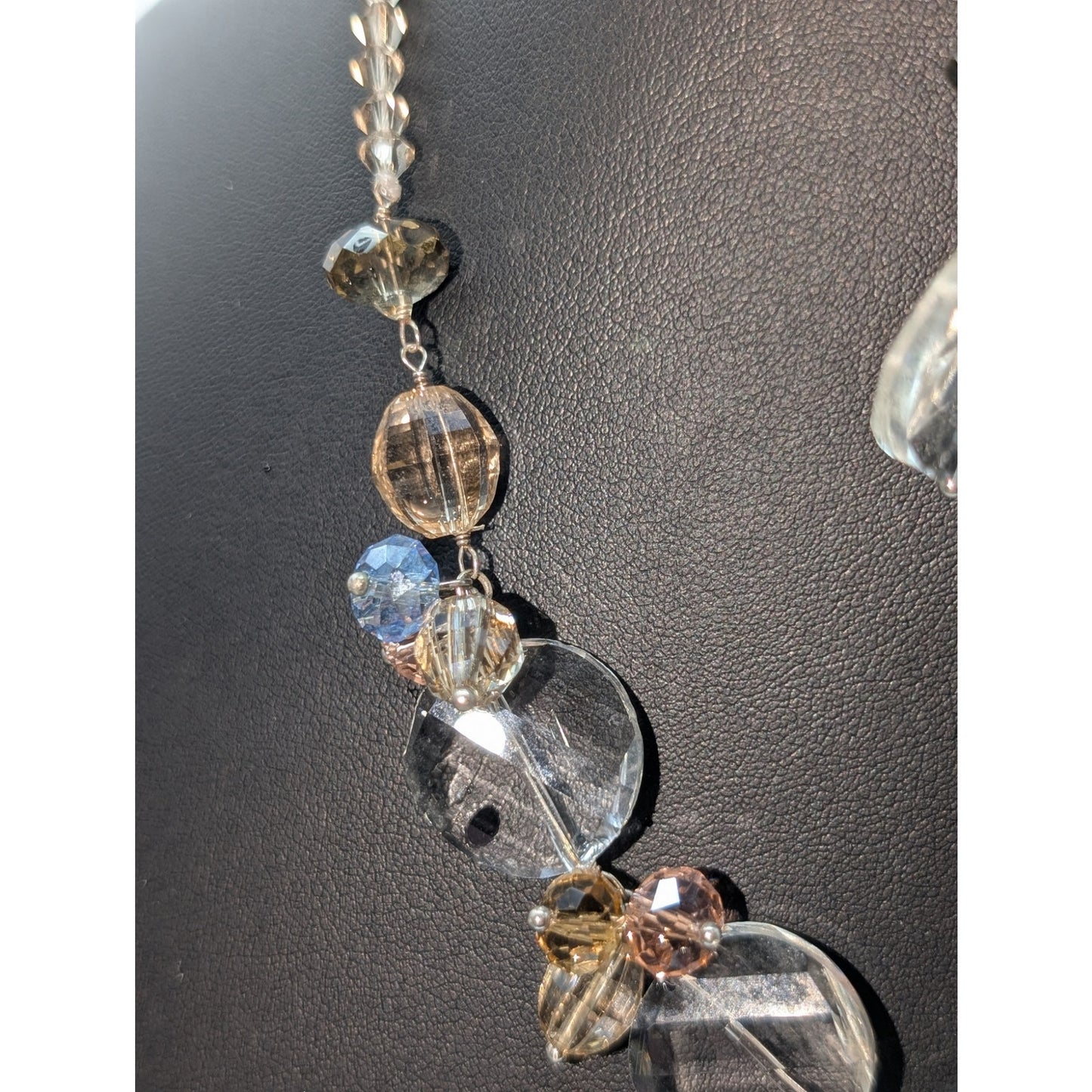 925 Sterling Silver Multi-Color Multi-Shape Cut Crystal Necklace & Earring Set