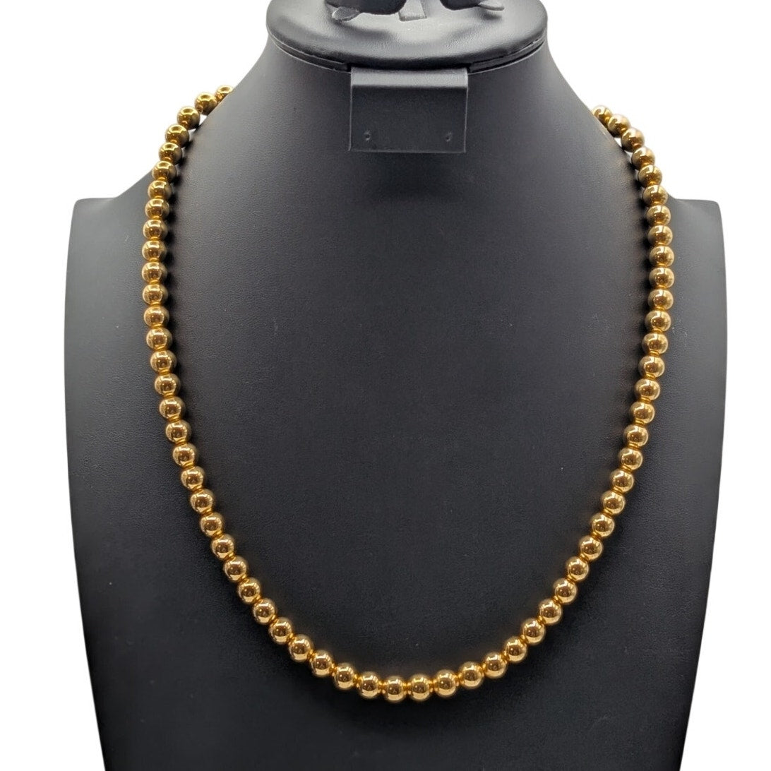 Vintage Sarah Coventry Signed Gold Tone Wire Strung Ball Bead 25" Necklace