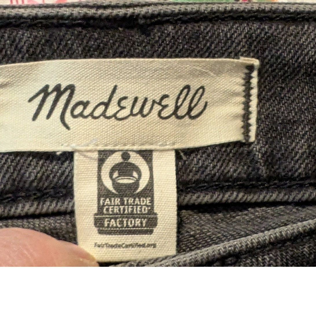 Madewell Curvy Perfect Vintage Straight Faded Black/Charcoal Frayed Hem Jean 18W