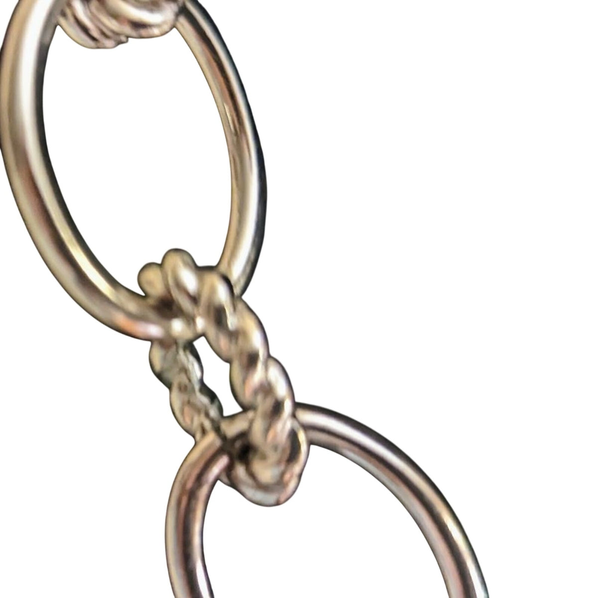 Chaps Silver Tone Oval Twisted & Polished Chain Link Toggle Clasp 18" Necklace