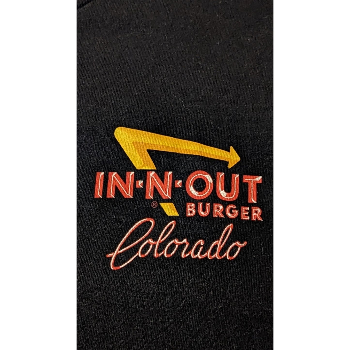 IN N OUT Colorado Black Short Sleeve Cotton Tee Shirt Sz S